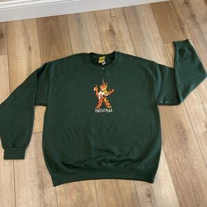 NWOT Krooked Sweatshirt Skateboarding Sweater Green Cotton Crewneck Sweater